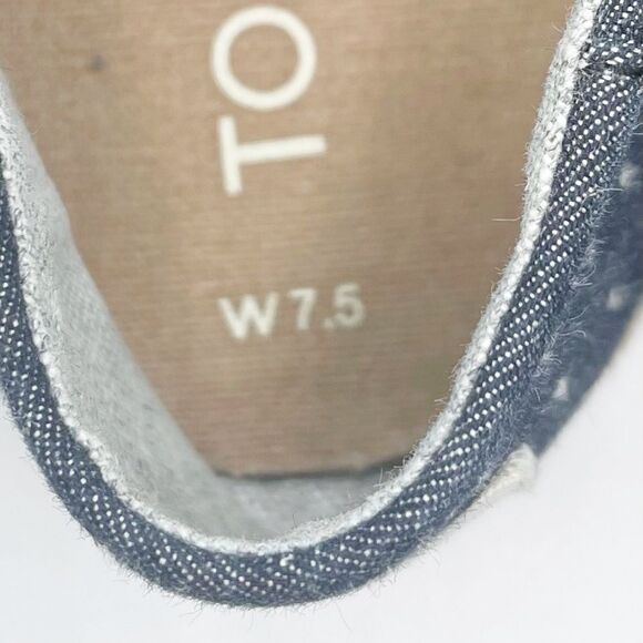TOMS Women's Alpargata on Rope - Navy Blue Dot Chambray Size 7.5 - Picture 9 of 9